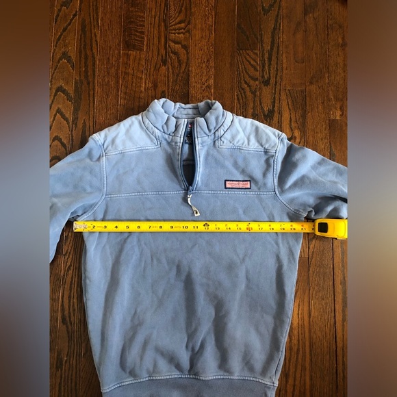 vineyard vines Men’s XS Heather Blue Garment-Dyed Shep 1/4 Zip Sweatshirt - Picture 9 of 11